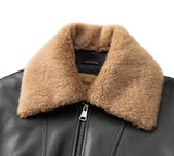 EVERAU® Sheepskin Leather Jacket Women Detachable Wool Collar Voco EVERAU