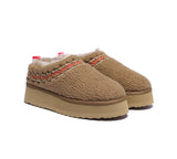 EVERAU® UGG Slippers Sheepskin Wool Plush Ankle Platform Madge