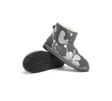 EVERAU® UGG Boots Sheepskin Wool Grey Floral Print Mini Classic Suede EU41