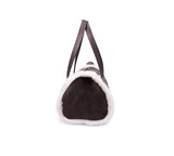 Women Sheepskin Wool Medium Hand Carry Shoulder Strap Zip Barrel Bag - UGG EXPRESS