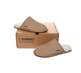 EVERAU® UGG Slippers Men Sheepskin Wool Scuff Bennett - UGG EXPRESS