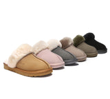 EVERAU® UGG Slippers Sheepskin Wool Suede Scuff Muffin - UGG EXPRESS