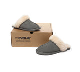 EVERAU® UGG Slippers Sheepskin Wool Suede Scuff Rosa - UGG EXPRESS