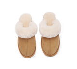 EVERAU® UGG Slippers Sheepskin Wool Suede Scuff Rosa