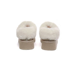 UGG EVERAU® UGG Slippers Women Sheepskin Wool Collar Ankle Platform Gabri