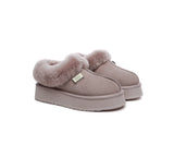 UGG EVERAU® UGG Slippers Women Sheepskin Wool Collar Ankle Platform Gabri - UGG EXPRESS