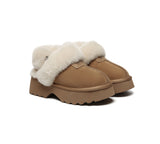 AUSTRALIAN SHEPHERD® 3-Way Style UGG Slippers Women Removable Wool Strap Slingback Chunky Platform Muna