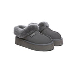 UGG EVERAU® UGG Slippers Women Sheepskin Wool Collar Ankle Platform Gabri - UGG EXPRESS