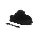 AUSTRALIAN SHEPHERD® UGG Slippers Women Removable Wool Strap Slingback Platform Waffle Curly - UGG EXPRESS