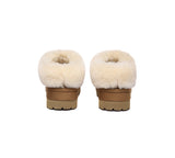 UGG EVERAU® UGG Slippers Women Sheepskin Wool Collar Ankle Platform Ulrika