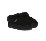 UGG EVERAU® UGG Slippers Women Sheepskin Wool Collar Ankle Platform Ulrika - UGG EXPRESS