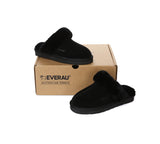 EVERAU® UGG Slippers Sheepskin Wool Suede Scuff Muffin