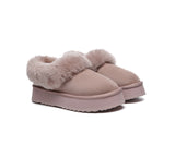 AUSTRALIAN SHEPHERD® UGG Slippers Women Sheepskin Wool Collar Ankle Platform Clarrie