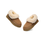 AUSTRALIAN SHEPHERD® UGG Slippers Women Sheepskin Wool Collar Ankle Platform Clarrie