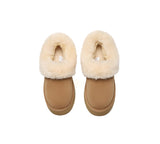 AUSTRALIAN SHEPHERD® UGG Slippers Women Sheepskin Wool Collar Ankle Platform Clarrie