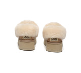 AUSTRALIAN SHEPHERD® UGG Slippers Women Sheepskin Wool Collar Ankle Platform Clarrie