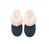 EVERAU® UGG Slippers Sheepskin Wool Suede Scuff Rosa - UGG EXPRESS