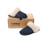 EVERAU® UGG Slippers Sheepskin Wool Suede Scuff Rosa - UGG EXPRESS