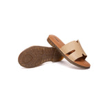 EVERAU® Women Leather Woven Flat Slides Clovey EVERAU