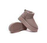 EVERAU® UGG Boots Sheepskin Wool Ankle Ultra Mini Platform