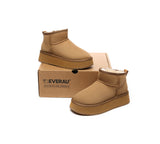 EVERAU® UGG Boots Sheepskin Wool Ankle Ultra Mini Platform