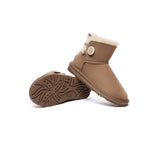 UGG EVERAU® UGG Boots Double Faced Sheepskin Wool Ankle Mini Button - UGG EXPRESS