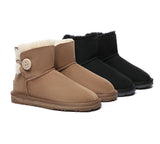 UGG EVERAU® UGG Boots Double Faced Sheepskin Wool Ankle Mini Button - UGG EXPRESS