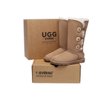 UGG EVERAU® UGG Boots Double Faced Sheepskin Wool Tall Button - UGG EXPRESS