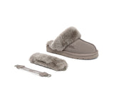 AUSTRALIAN SHEPHERD® 3-Way Style UGG Women Slippers Removable Wool Strap Slingback Muffin Fluffy