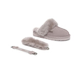 AUSTRALIAN SHEPHERD® 3-Way Style UGG Women Slippers Removable Wool Strap Slingback Muffin Fluffy