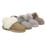 AUSTRALIAN SHEPHERD® 3-Way Style UGG Women Slippers Removable Wool Strap Slingback Muffin Fluffy