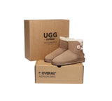 UGG EVERAU® UGG Boots Double Faced Sheepskin Wool Ankle Mini Button - UGG EXPRESS