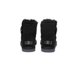 UGG EVERAU® UGG Boots Double Faced Sheepskin Wool Ankle Mini Button