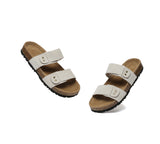 EVERAU® Double Straps Embossed Slip-on Summer Sandal Slides Aurelia