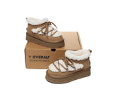 UGG EVERAU® UGG Boots Women Sheepskin Wool Ankle Platform Mini Carmen