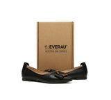 EVERAU® Women Leather Buckle Pointed Toe Ballet Flats Pari - UGG EXPRESS