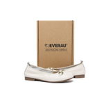 EVERAU® Women Leather Round Toe Metal Buckle Ultra Soft Ballet Flats Blake - UGG EXPRESS