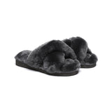 EVERAU® UGG Women Crossover Fluffy Slides Leanna - UGG EXPRESS