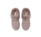 UGG EVERAU® UGG Slippers Women Sheepskin Wool Collar Ankle Platform Gabri - UGG EXPRESS