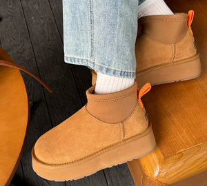 UGG EVERAU® UGG Boots Women Sheepskin Wool Stretchy Ankle Mini Platform Ethel