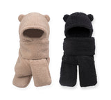 Hats - EVERAU® Hat Scarf And Gloves 3 In 1 Cute Bear Plush Hat