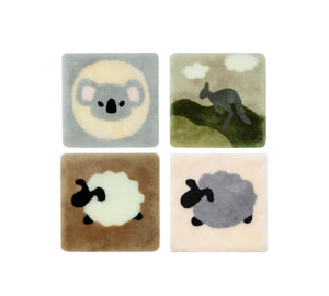 AUSTRALIAN SHEPHERD® Square Australian Sheepskin Wool Cushion UGG AUSTRALIAN SHEPHERD