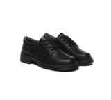 School Shoes - EVERAU® Senior Black Leather Lace Up School Shoes
