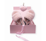 Shoes - Valentine Day Gift Box Pink Miss Ever Fluffy Slides And Candy Heart Keyring