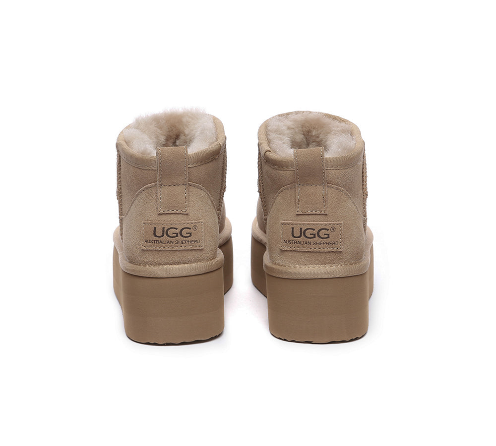 UGG Boots - AUSTRALIAN SHEPHERD® UGG Sheepskin Wool Ankle Boots Ultra Platform Saylor
