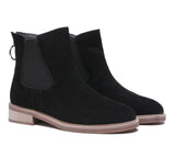 Leather Boots - Black Leather Zipper Ankle Boots Daisy