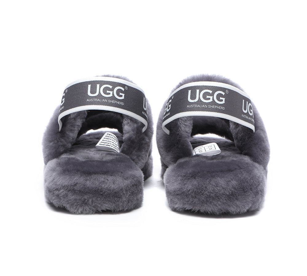 Slides - AS UGG Slingback Fluffy Slides Women Lonnie