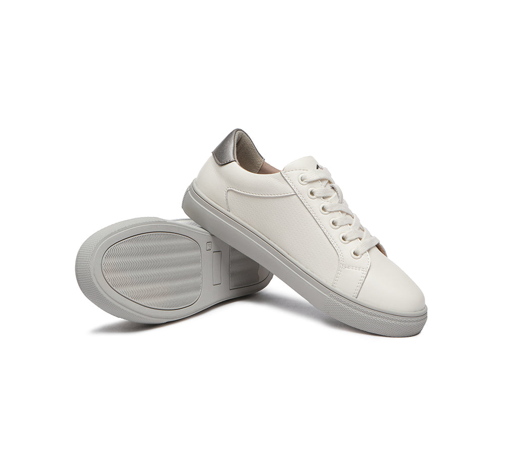 Sneaker - Zip Up Low-top Leather White Sneakers Women Chloe