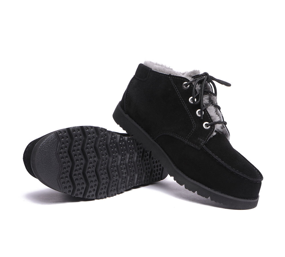 UGG Boots - Lace Up Ankle Sheepskin Casual Men Boots Ryan