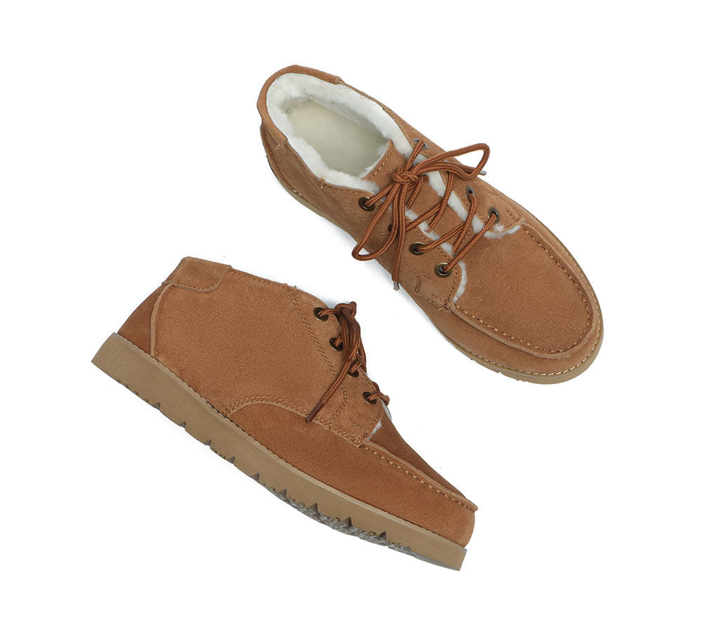 UGG Boots - Lace Up Ankle Sheepskin Casual Men Boots Ryan